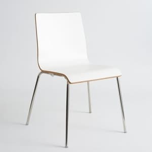 Office Chairs Design White Four Leg Chrome