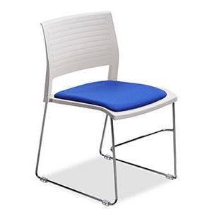 Office Chairs Neko White with Blue Upholstered Seat Cushion