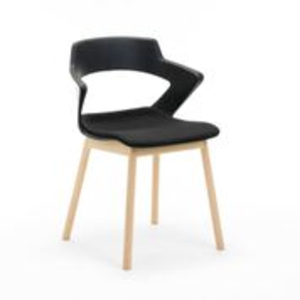 Office Chairs Zen Timber Four Leg in Black