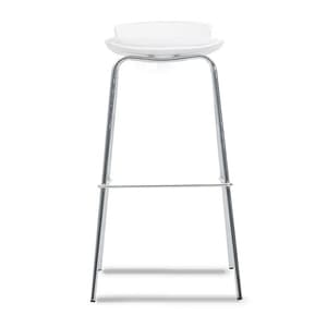 Office Seating Dash Bar Stool White Seat with Chrome Frame
