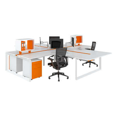 Office Workstations Delta Fixed Height L Shape Pod